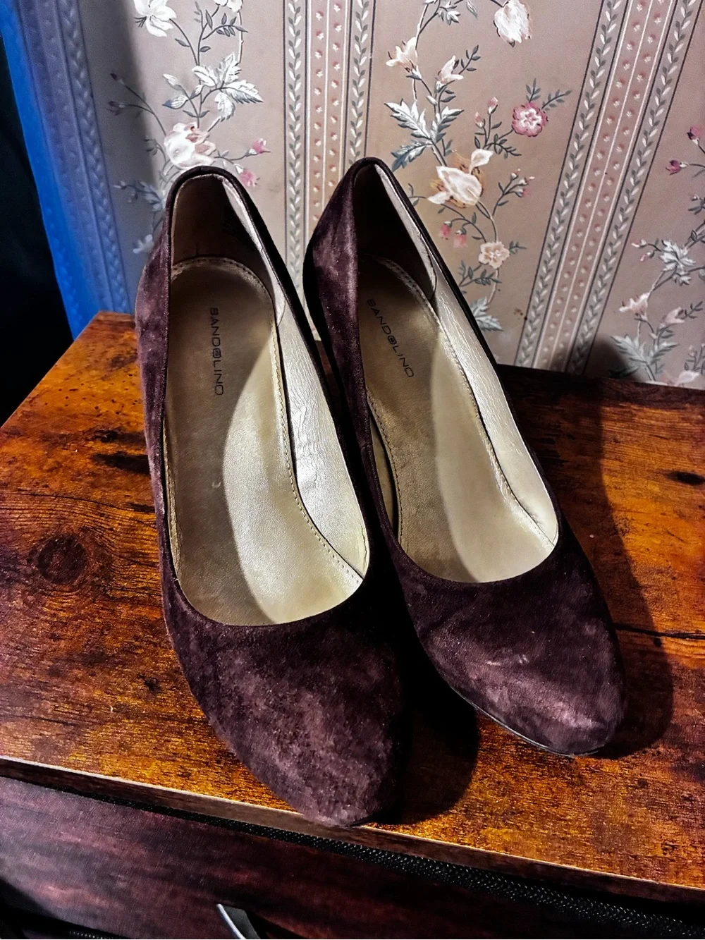 Bandolino Dark Brown Suede Wedge Pumps